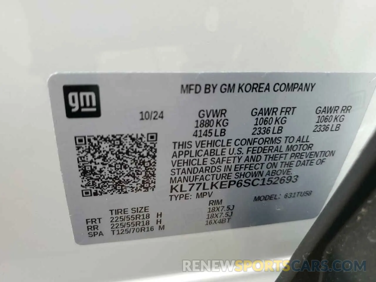 14 Photograph of a damaged car KL77LKEP6SC152693 CHEVROLET TRAX ACTIV 2025