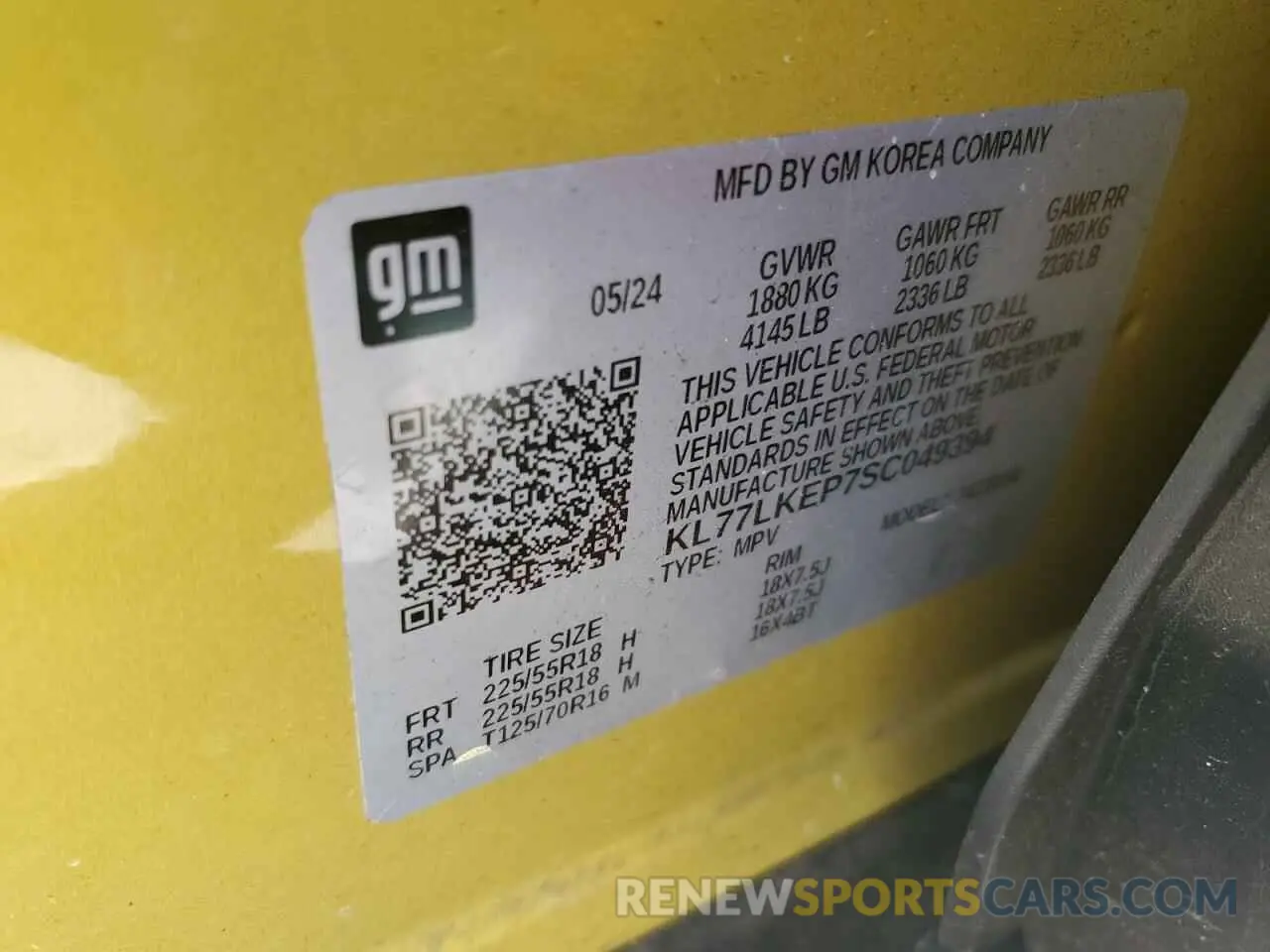 13 Photograph of a damaged car KL77LKEP7SC049394 CHEVROLET TRAX ACTIV 2025