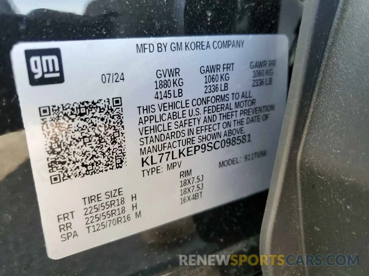 13 Photograph of a damaged car KL77LKEP9SC098581 CHEVROLET TRAX ACTIV 2025