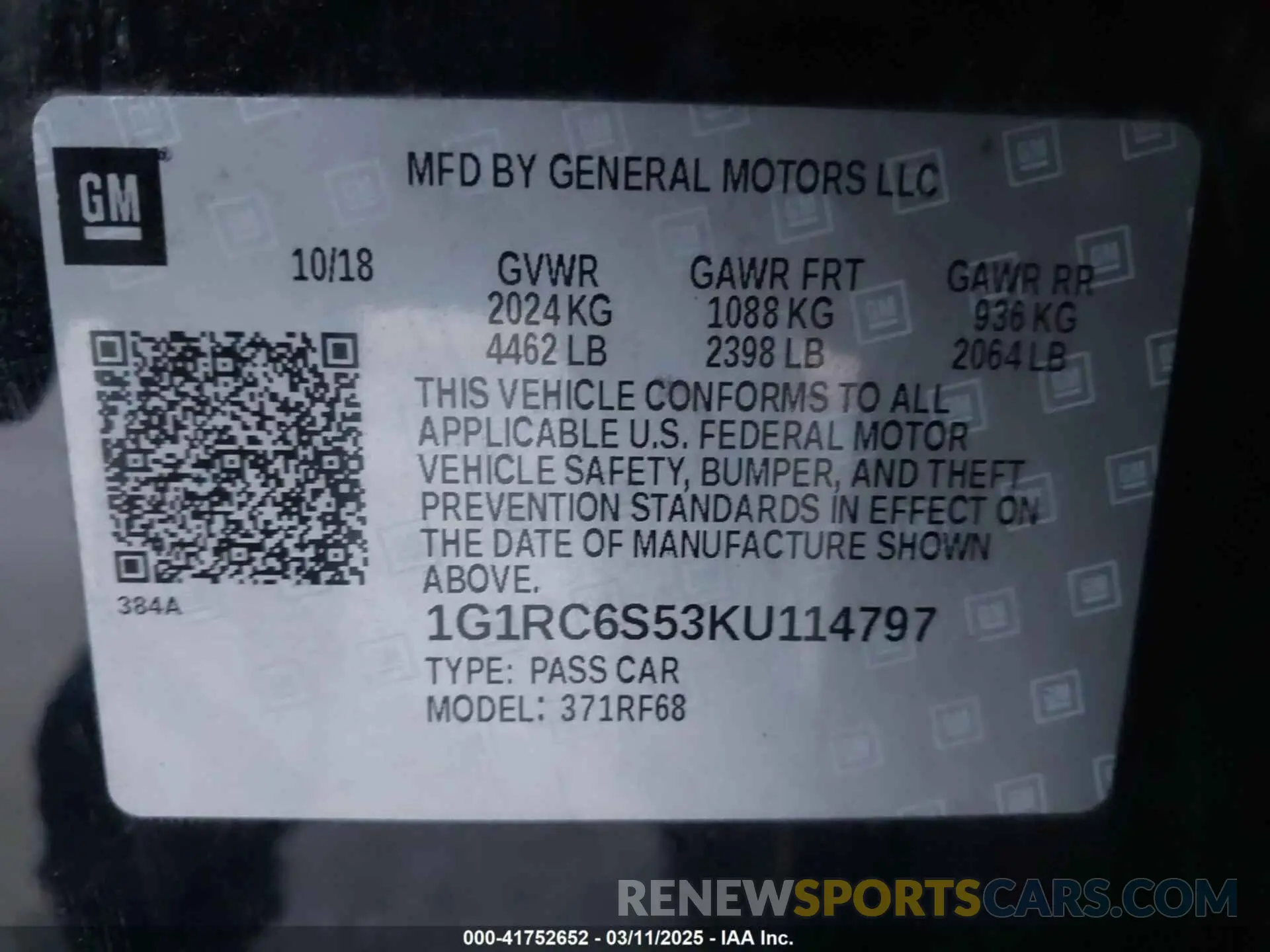 9 Photograph of a damaged car 1G1RC6S53KU114797 CHEVROLET VOLT 2019