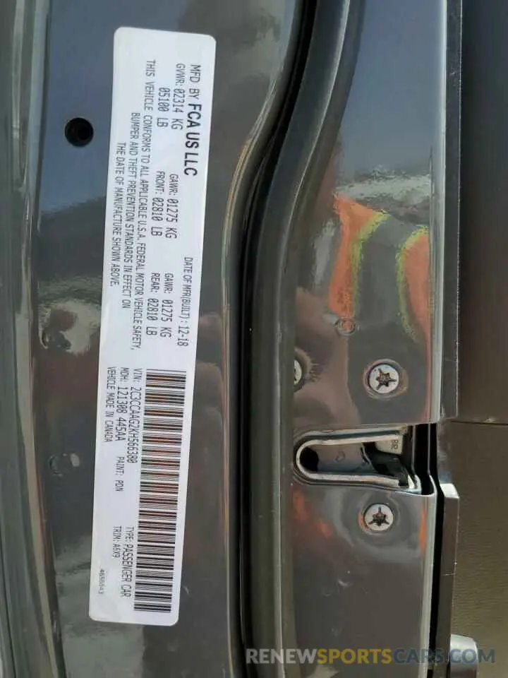 12 Photograph of a damaged car 2C3CCAAG2KH566380 CHRYSLER 300 2019