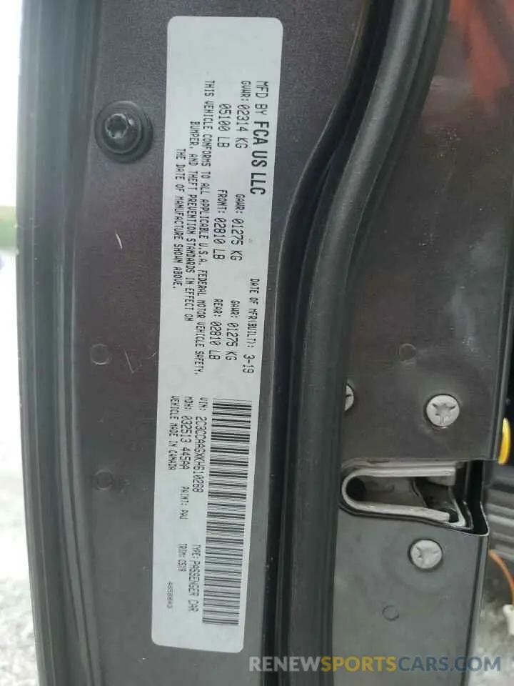 12 Photograph of a damaged car 2C3CCAAGXKH610268 CHRYSLER 300 2019