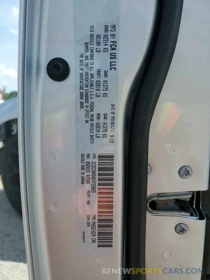 12 Photograph of a damaged car 2C3CCAAGXKH723055 CHRYSLER 300 2019