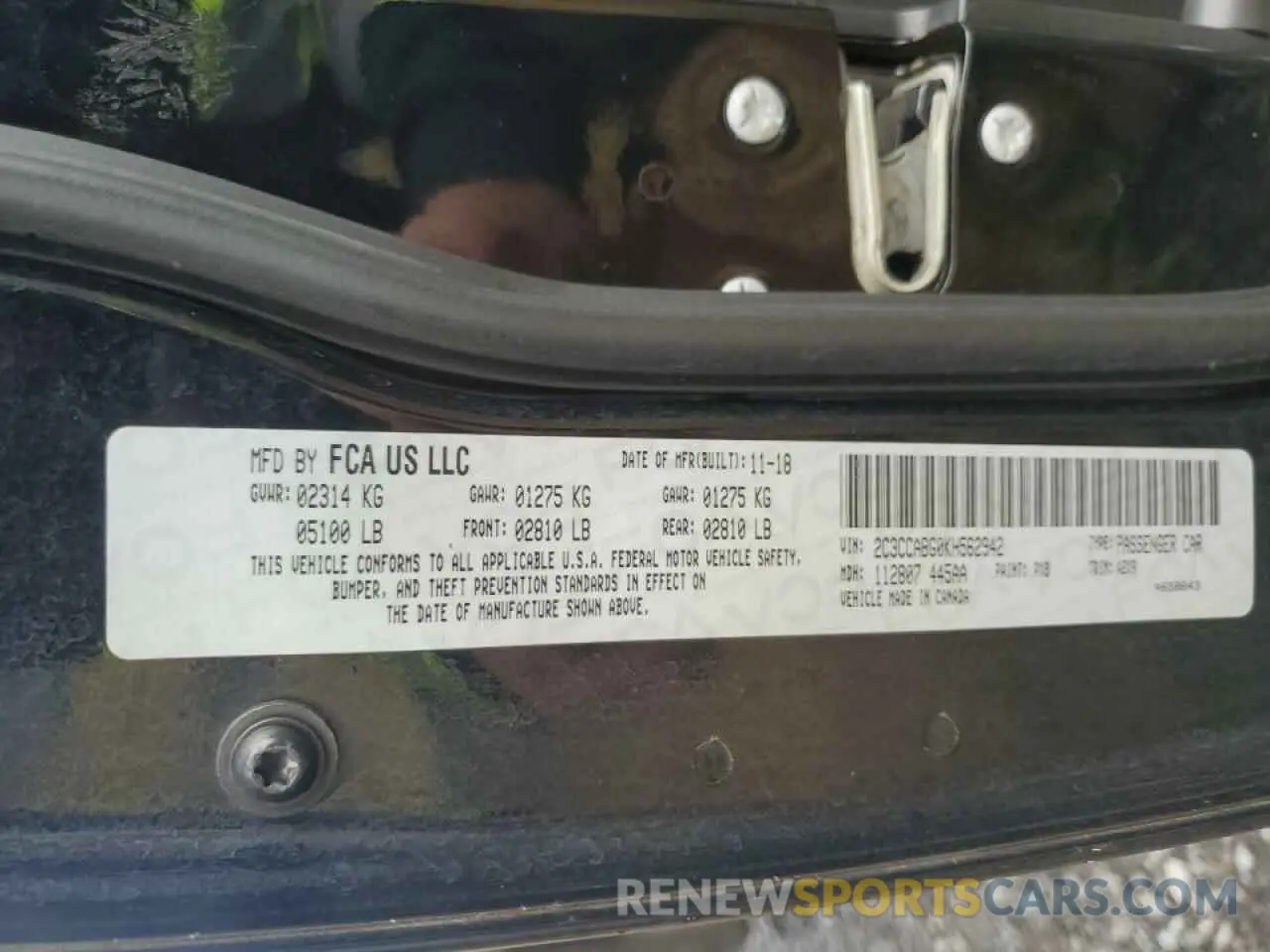 12 Photograph of a damaged car 2C3CCABG0KH562942 CHRYSLER 300 2019
