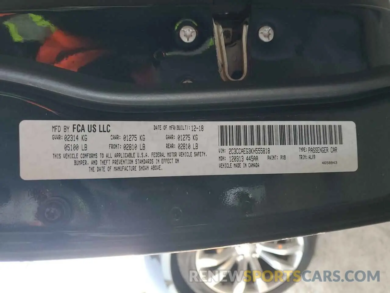 13 Photograph of a damaged car 2C3CCAEG3KH555818 CHRYSLER 300 2019
