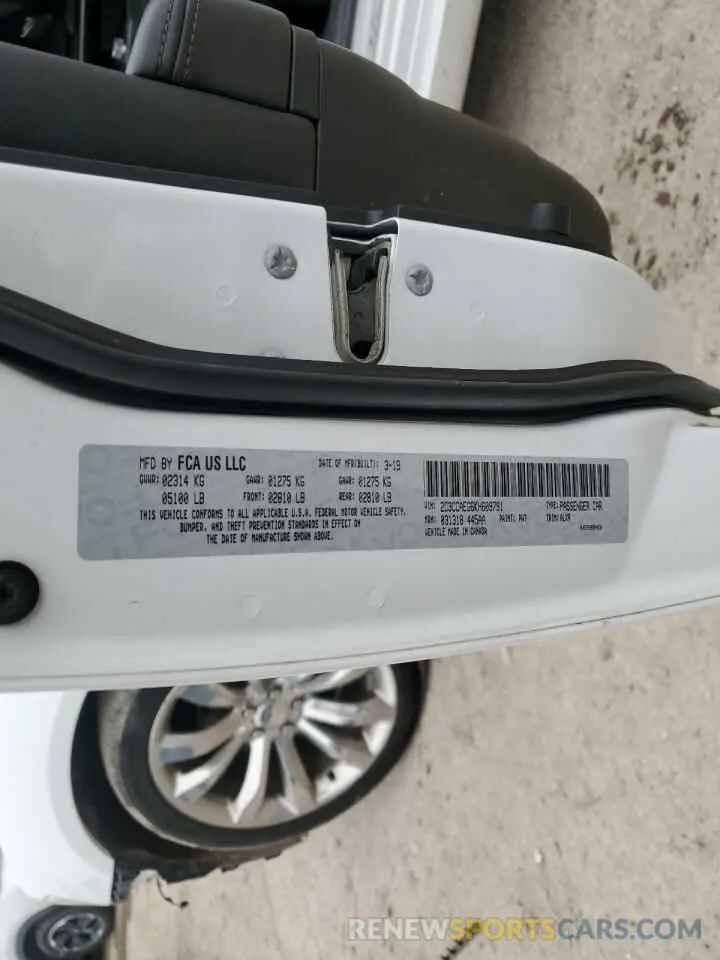 13 Photograph of a damaged car 2C3CCAEG6KH609791 CHRYSLER 300 2019