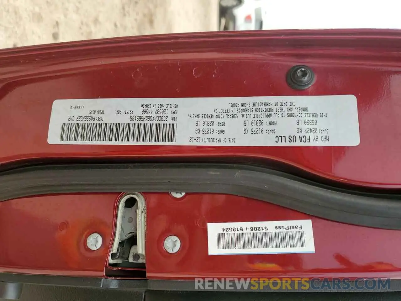 12 Photograph of a damaged car 2C3CCAKG8KH569136 CHRYSLER 300 2019