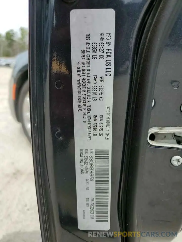 12 Photograph of a damaged car 2C3CCARG9KH626739 CHRYSLER 300 2019
