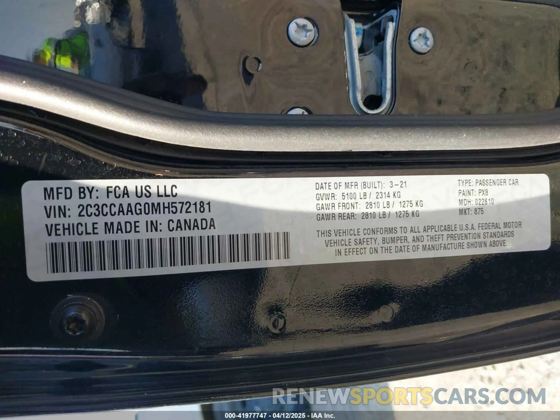 9 Photograph of a damaged car 2C3CCAAG0MH572181 CHRYSLER 300 2021
