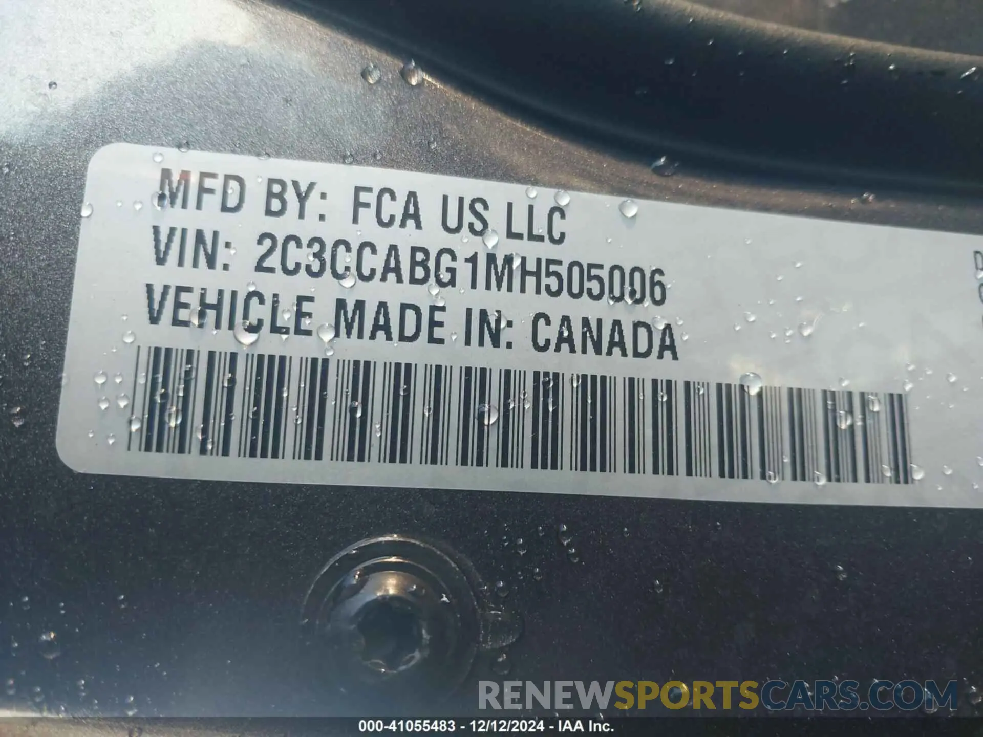 9 Photograph of a damaged car 2C3CCABG1MH505006 CHRYSLER 300 2021