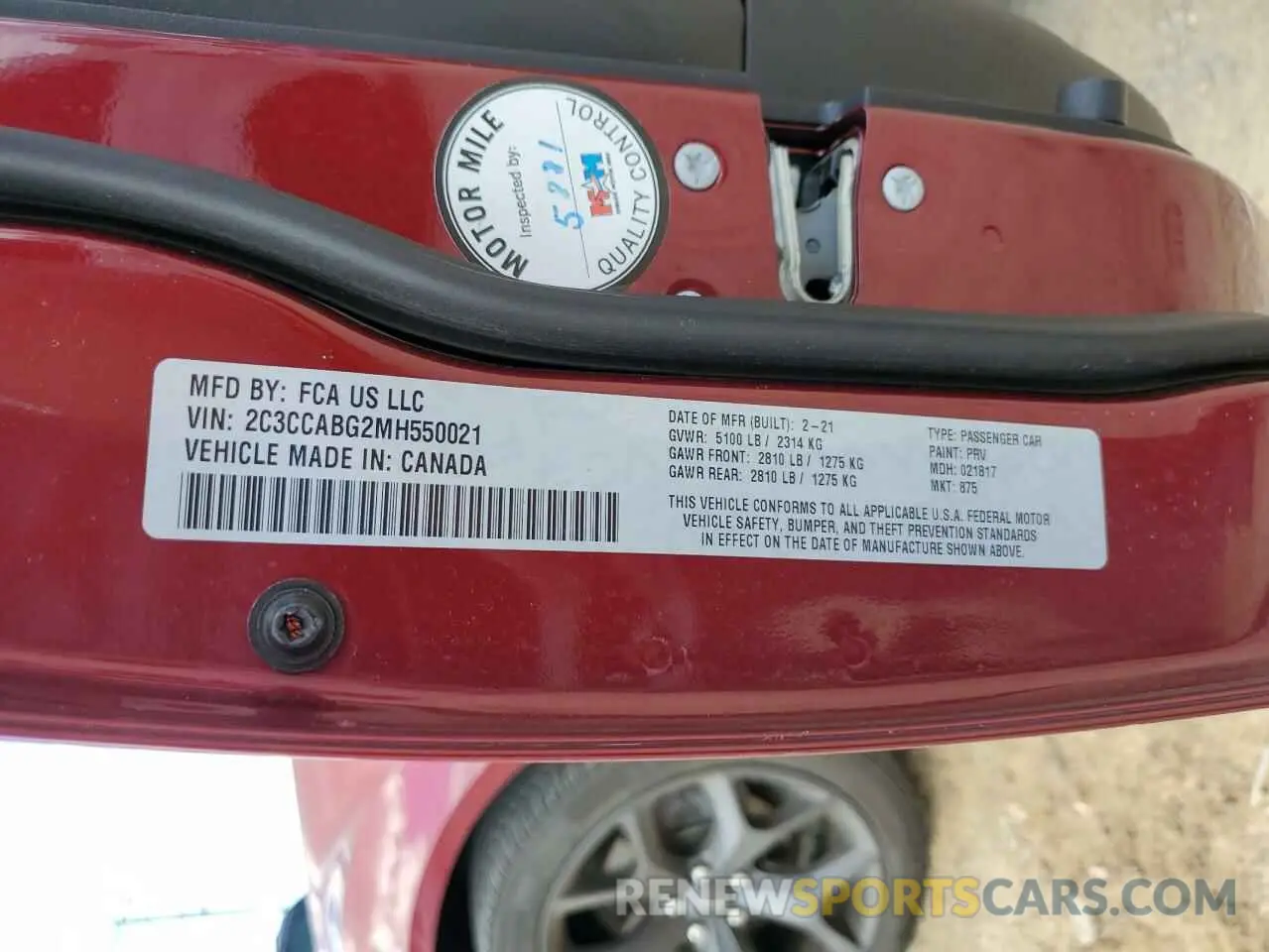 12 Photograph of a damaged car 2C3CCABG2MH550021 CHRYSLER 300 2021