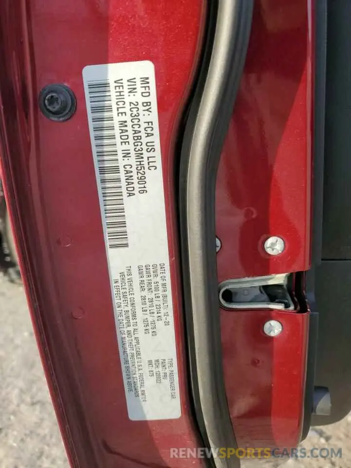 13 Photograph of a damaged car 2C3CCABG3MH529016 CHRYSLER 300 2021