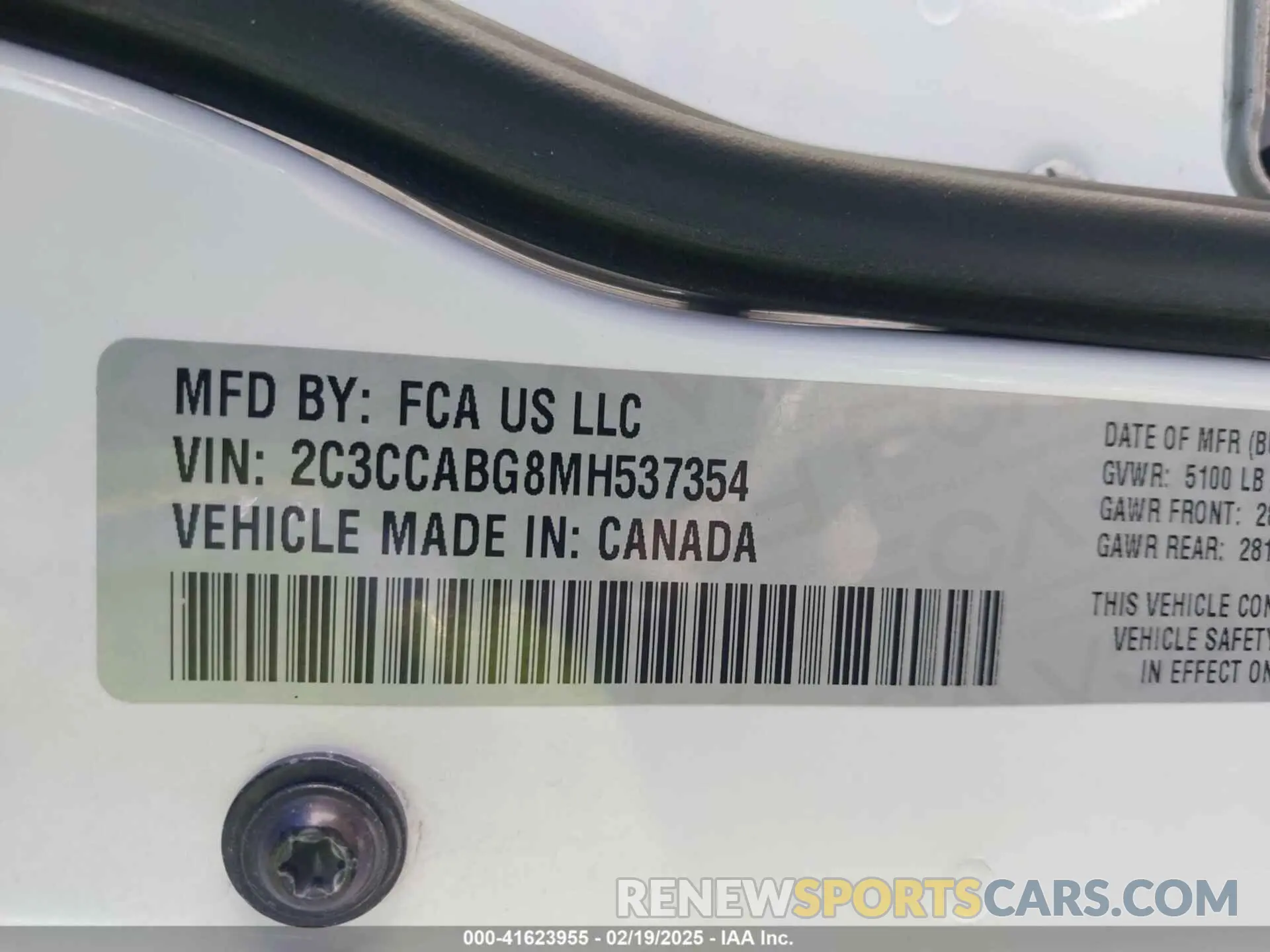 9 Photograph of a damaged car 2C3CCABG8MH537354 CHRYSLER 300 2021