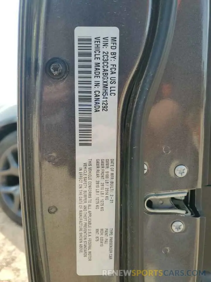 12 Photograph of a damaged car 2C3CCABGXMH541292 CHRYSLER 300 2021