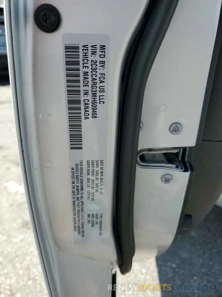 12 Photograph of a damaged car 2C3CCARG3MH609468 CHRYSLER 300 2021