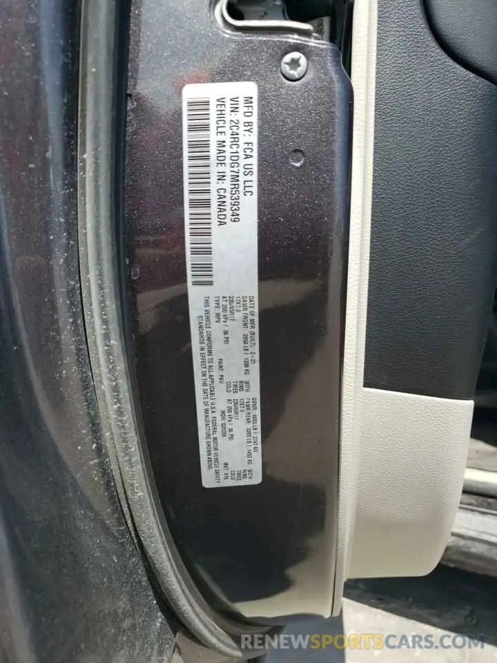 13 Photograph of a damaged car 2C4RC1DG7MR539349 CHRYSLER MINIVAN 2021