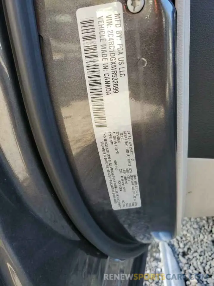 13 Photograph of a damaged car 2C4RC1DGXMR532699 CHRYSLER MINIVAN 2021