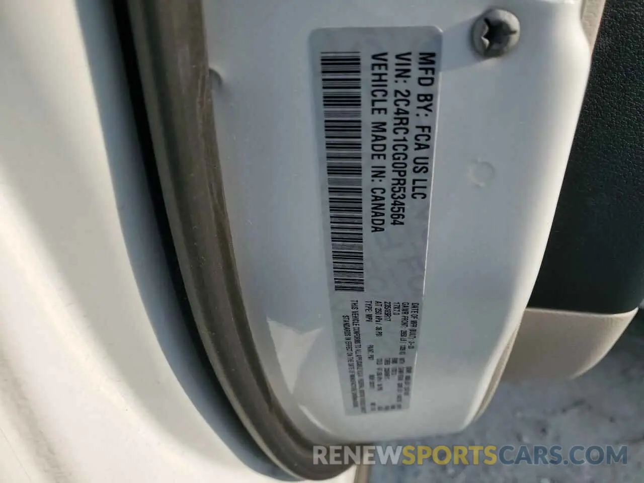 13 Photograph of a damaged car 2C4RC1CG0PR534564 CHRYSLER MINIVAN 2023
