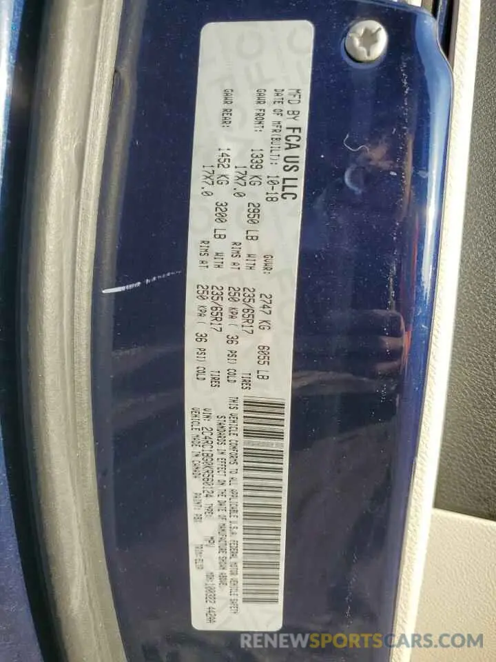 13 Photograph of a damaged car 2C4RC1BG0KR560124 CHRYSLER PACIFICA 2019