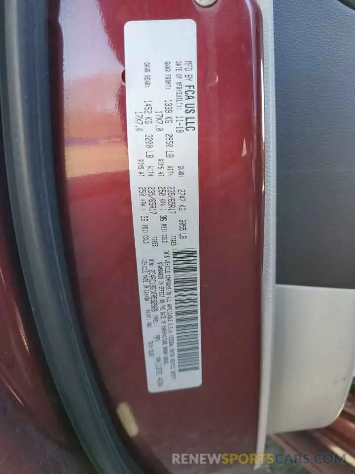 13 Photograph of a damaged car 2C4RC1BG1KR592869 CHRYSLER PACIFICA 2019