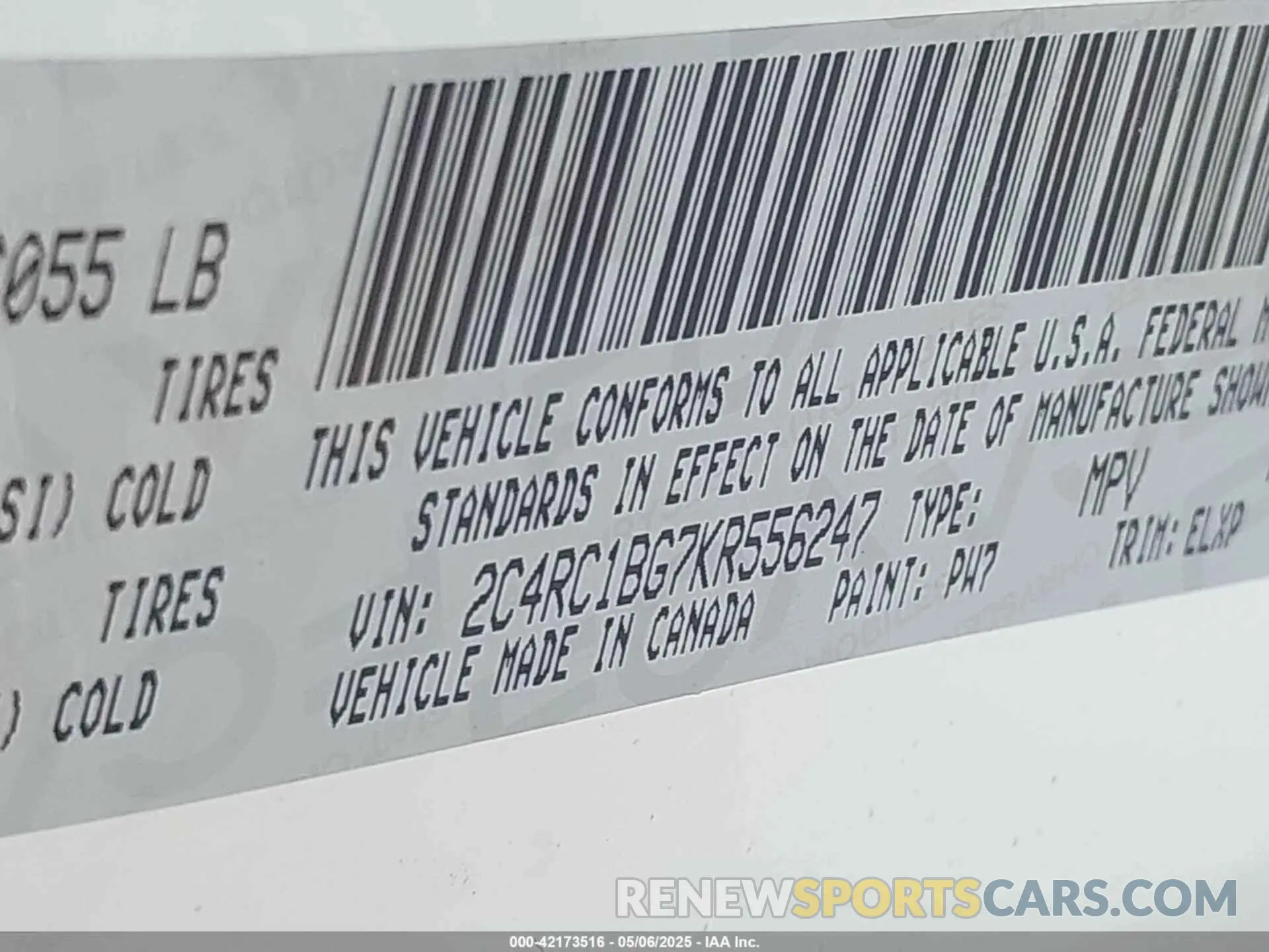 9 Photograph of a damaged car 2C4RC1BG7KR556247 CHRYSLER PACIFICA 2019