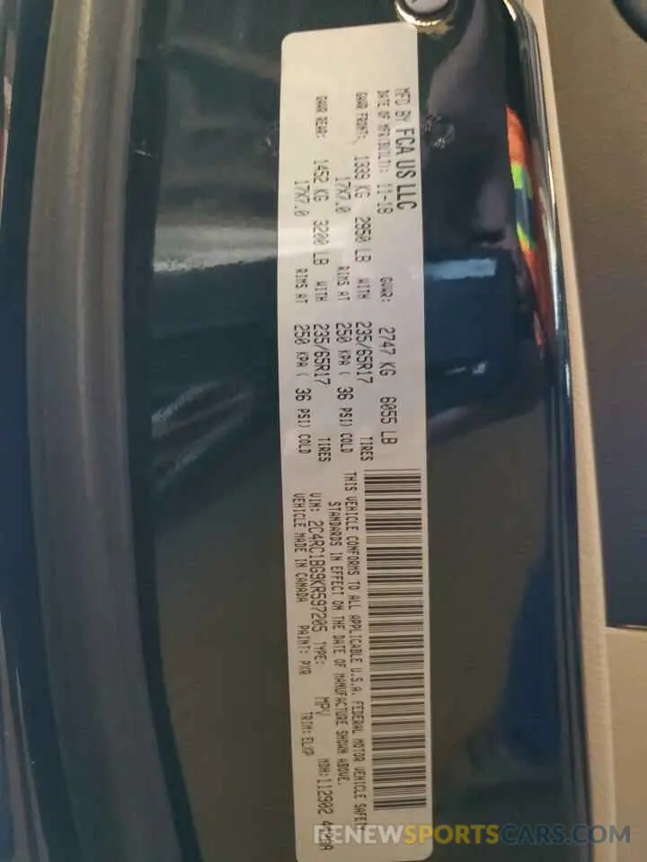 14 Photograph of a damaged car 2C4RC1BG9KR597205 CHRYSLER PACIFICA 2019