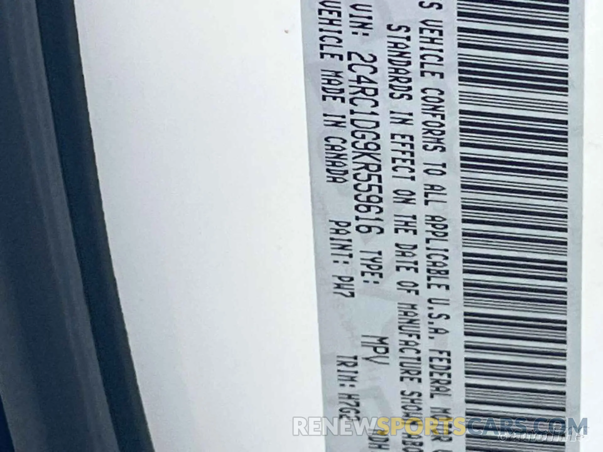 7 Photograph of a damaged car 2C4RC1DG9KR559616 CHRYSLER PACIFICA 2019