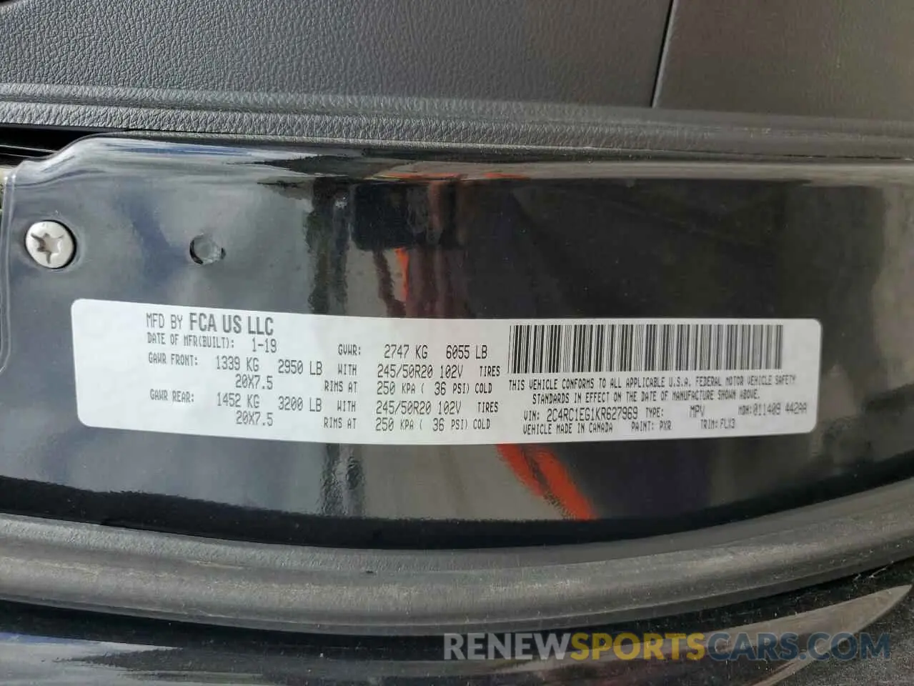 15 Photograph of a damaged car 2C4RC1EG1KR627969 CHRYSLER PACIFICA 2019