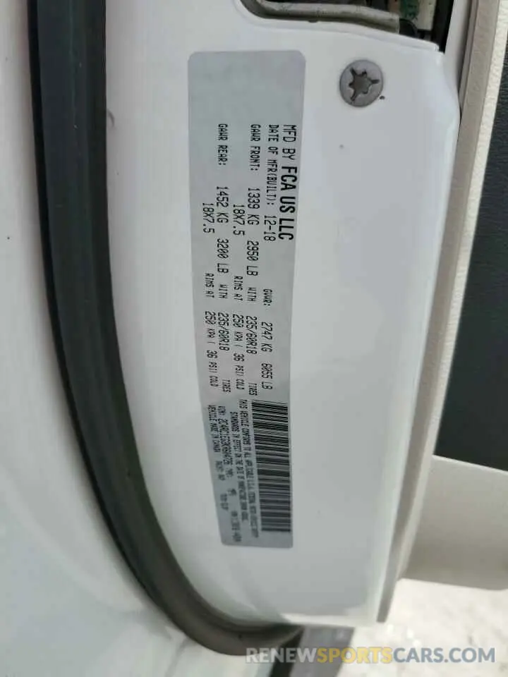 13 Photograph of a damaged car 2C4RC1EG3KR604726 CHRYSLER PACIFICA 2019