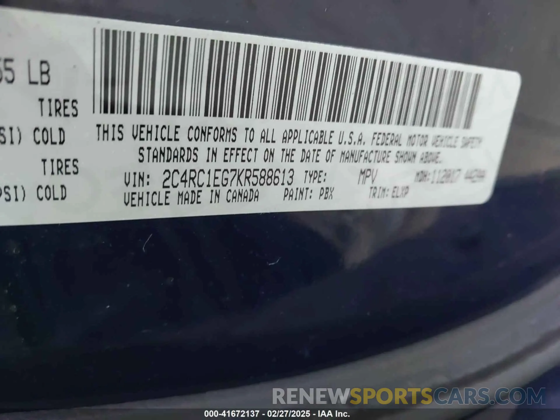 9 Photograph of a damaged car 2C4RC1EG7KR588613 CHRYSLER PACIFICA 2019