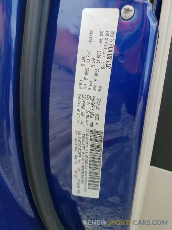 13 Photograph of a damaged car 2C4RC1GG1KR720715 CHRYSLER PACIFICA 2019