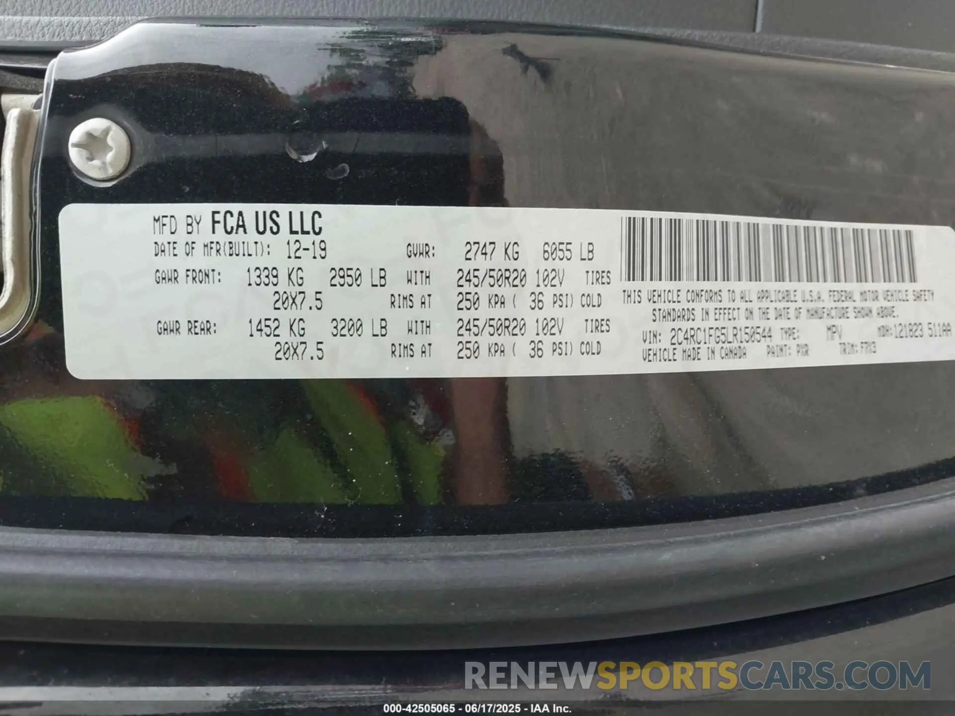 9 Photograph of a damaged car 2C4RC1FG5LR150544 CHRYSLER PACIFICA 2020