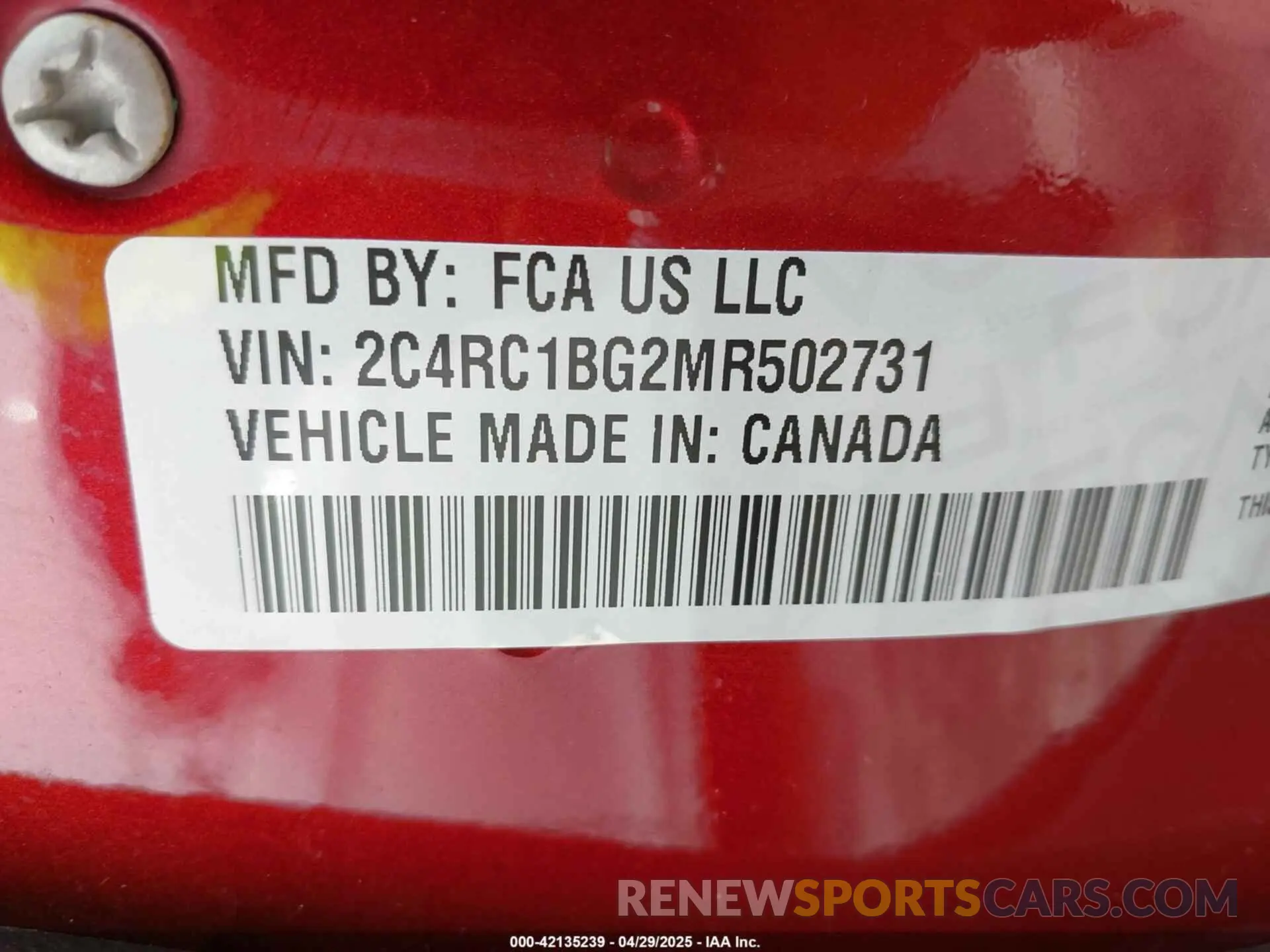 9 Photograph of a damaged car 2C4RC1BG2MR502731 CHRYSLER PACIFICA 2021