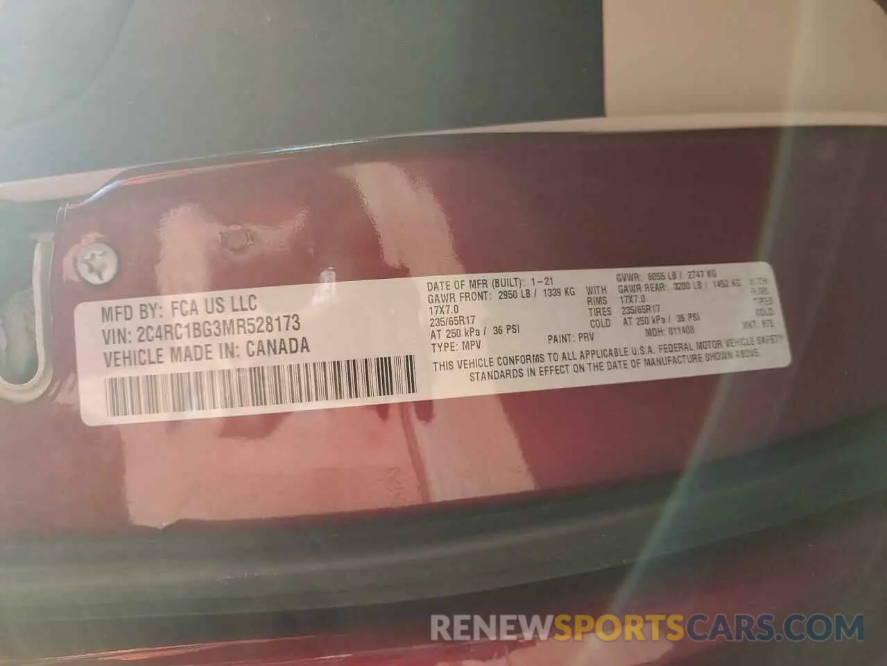 15 Photograph of a damaged car 2C4RC1BG3MR528173 CHRYSLER PACIFICA 2021