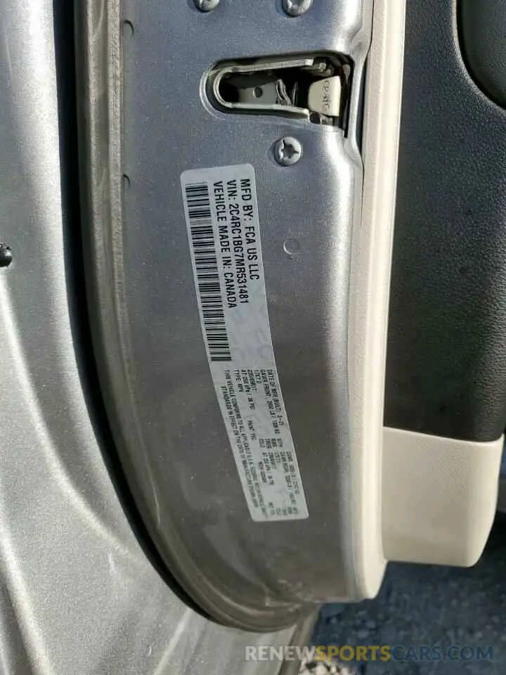 13 Photograph of a damaged car 2C4RC1BG7MR531481 CHRYSLER PACIFICA 2021