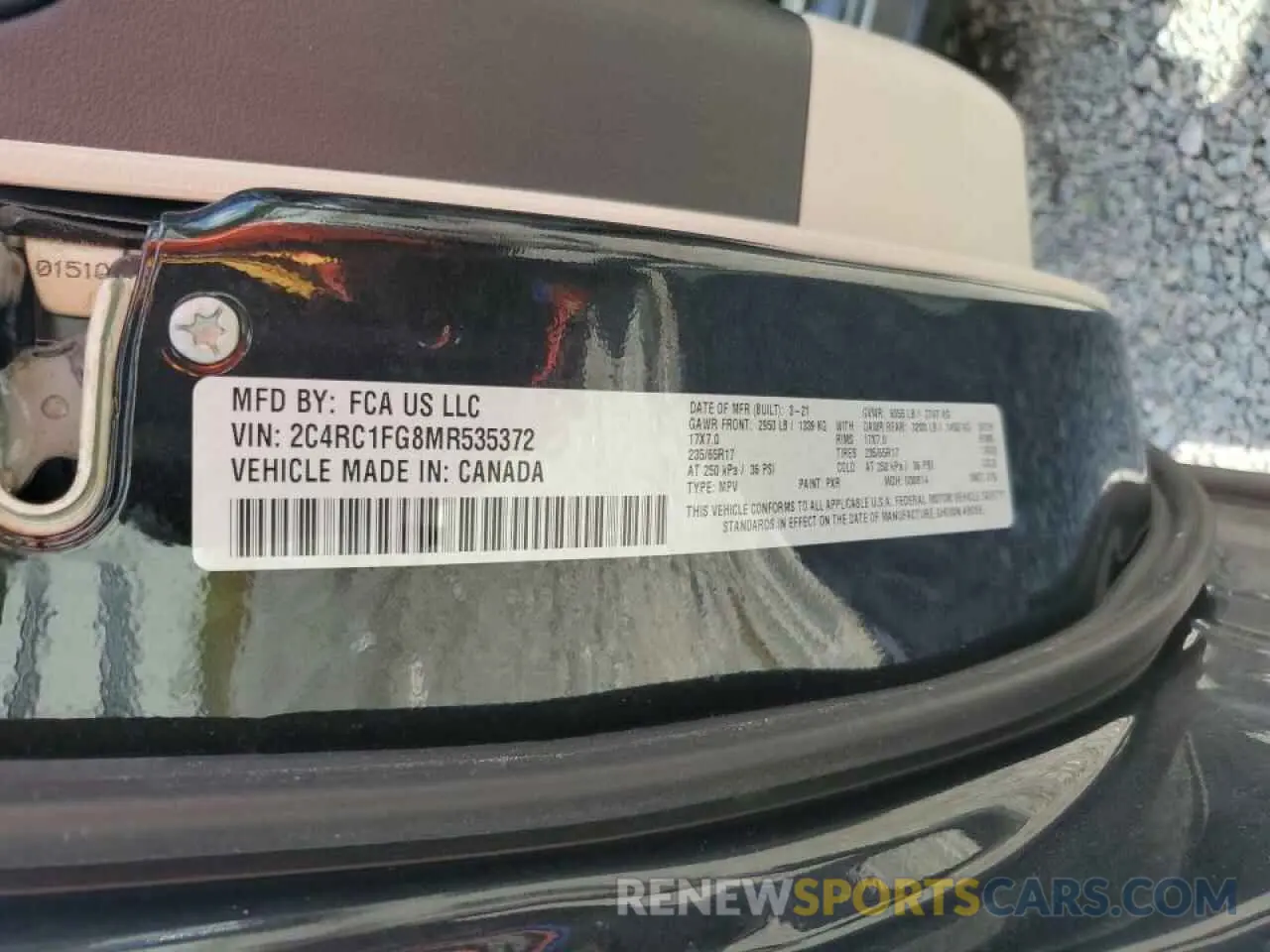 13 Photograph of a damaged car 2C4RC1FG8MR535372 CHRYSLER PACIFICA 2021