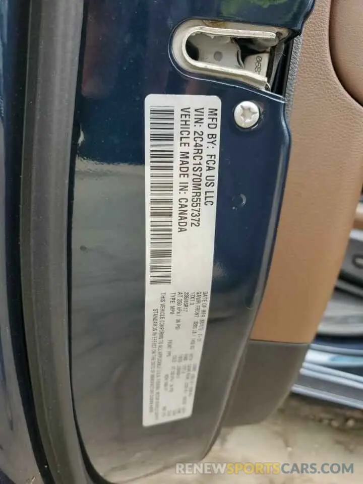 14 Photograph of a damaged car 2C4RC1S70MR557372 CHRYSLER PACIFICA 2021