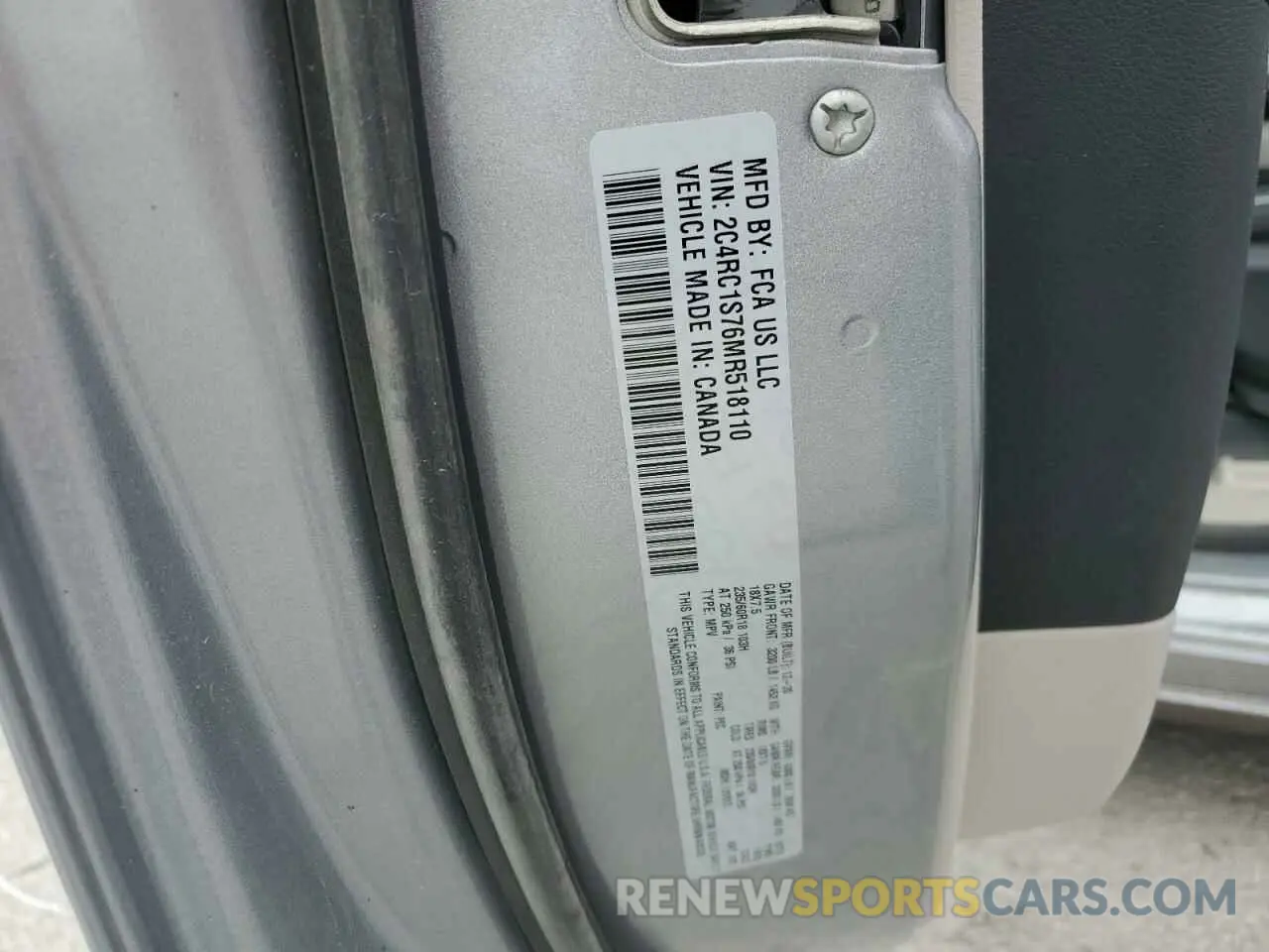 12 Photograph of a damaged car 2C4RC1S76MR518110 CHRYSLER PACIFICA 2021
