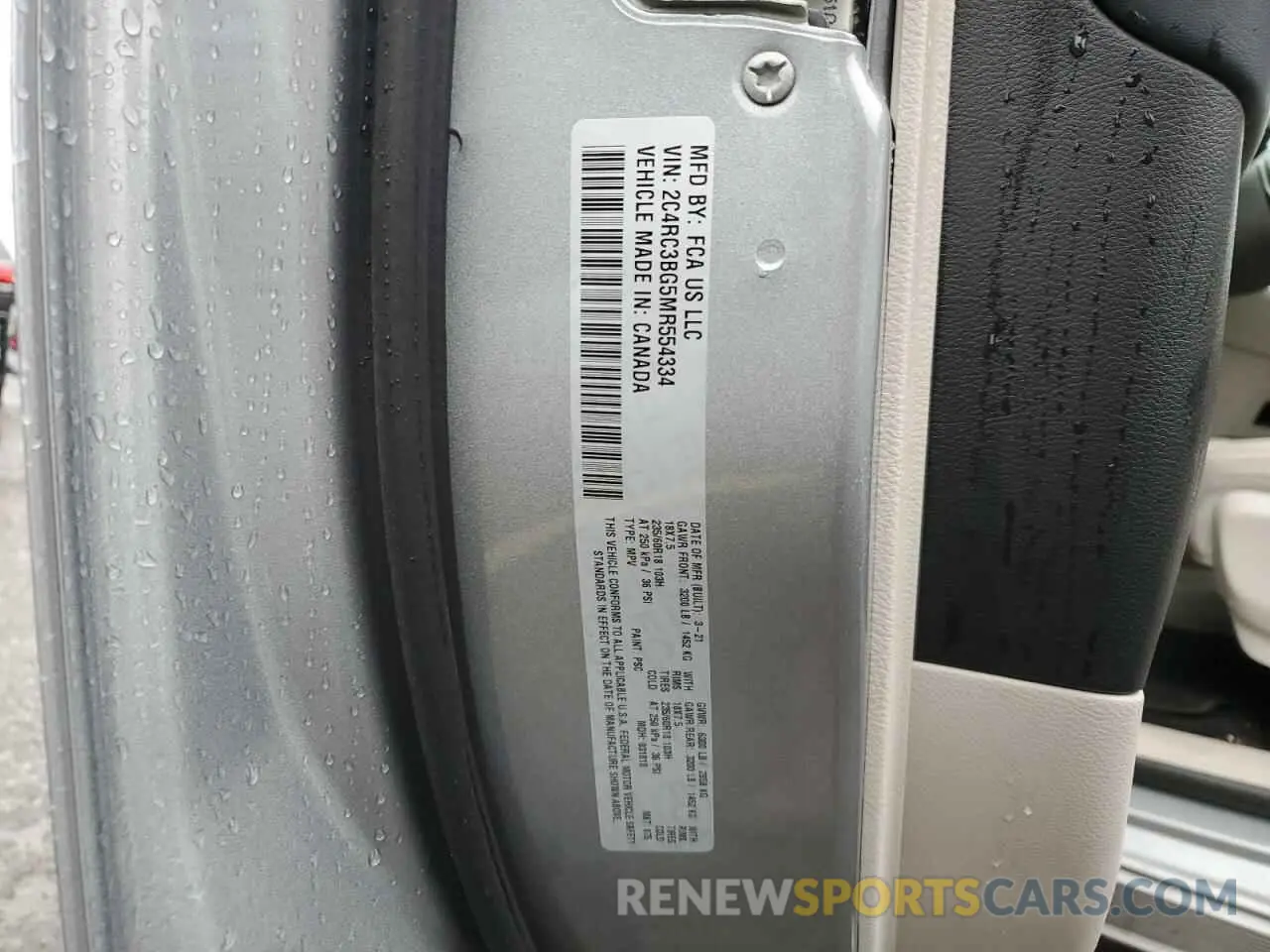 14 Photograph of a damaged car 2C4RC3BG5MR554334 CHRYSLER PACIFICA 2021