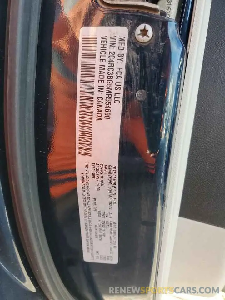 13 Photograph of a damaged car 2C4RC3BG5MR554690 CHRYSLER PACIFICA 2021
