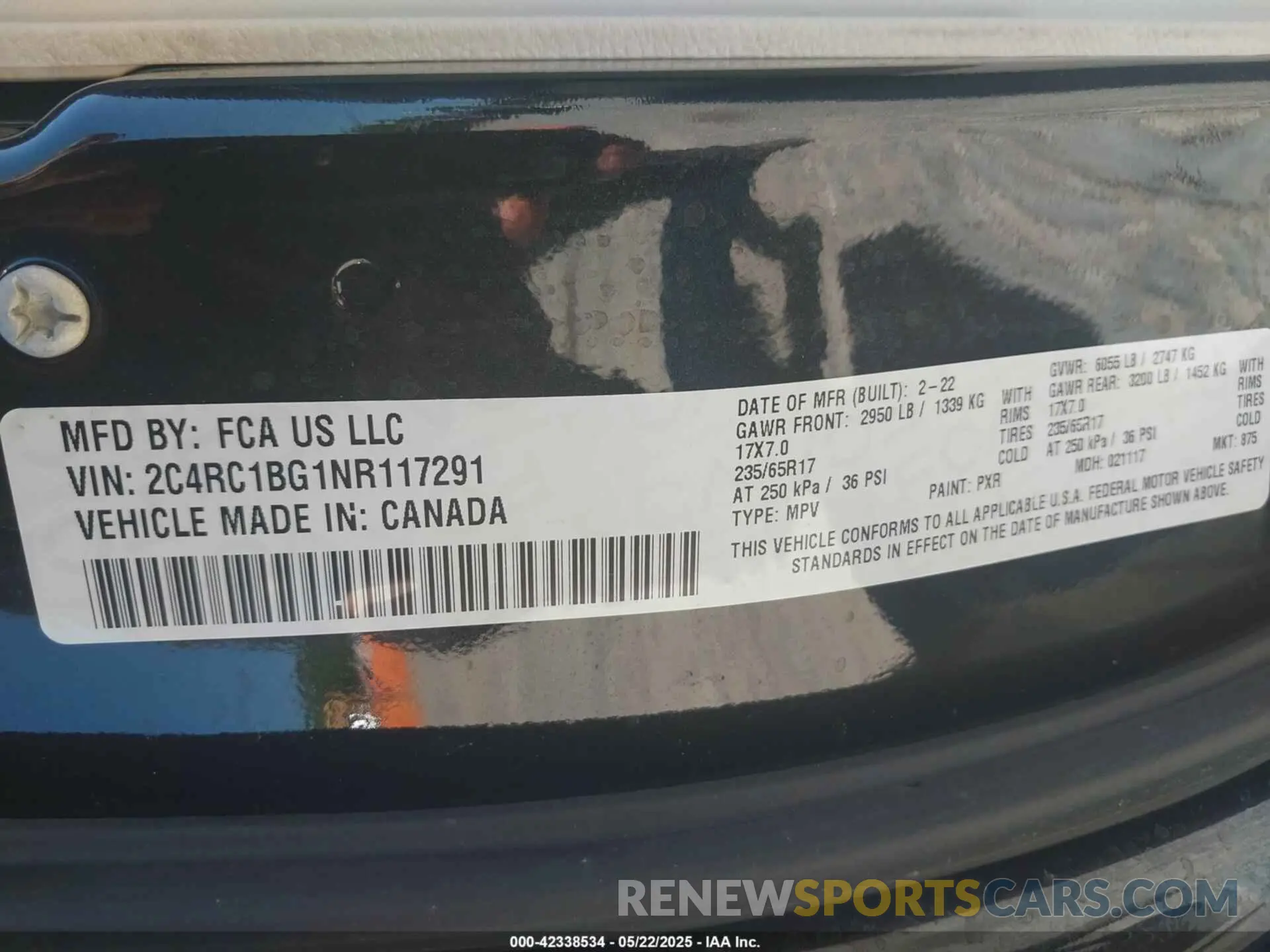 9 Photograph of a damaged car 2C4RC1BG1NR117291 CHRYSLER PACIFICA 2022