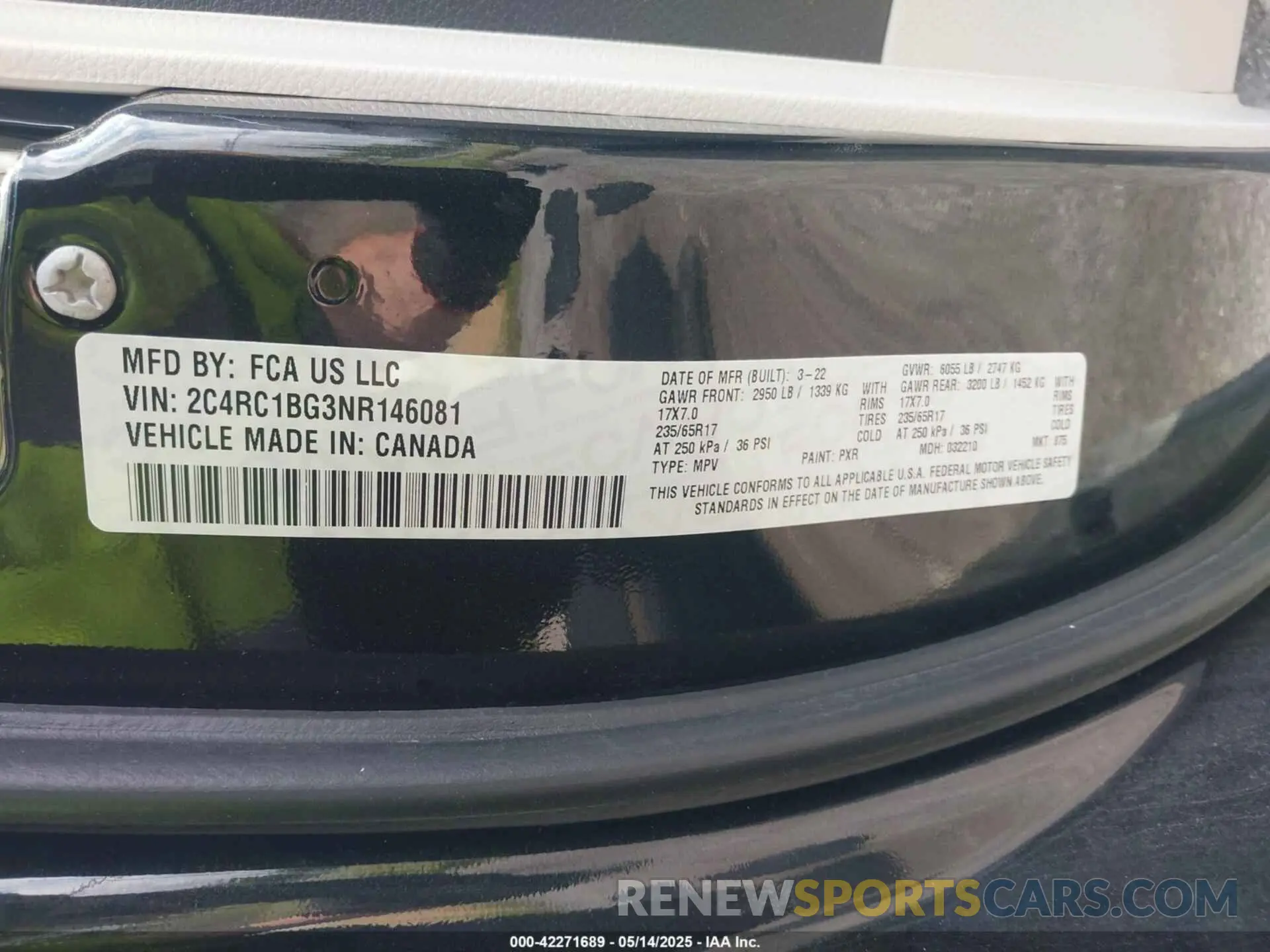 9 Photograph of a damaged car 2C4RC1BG3NR146081 CHRYSLER PACIFICA 2022