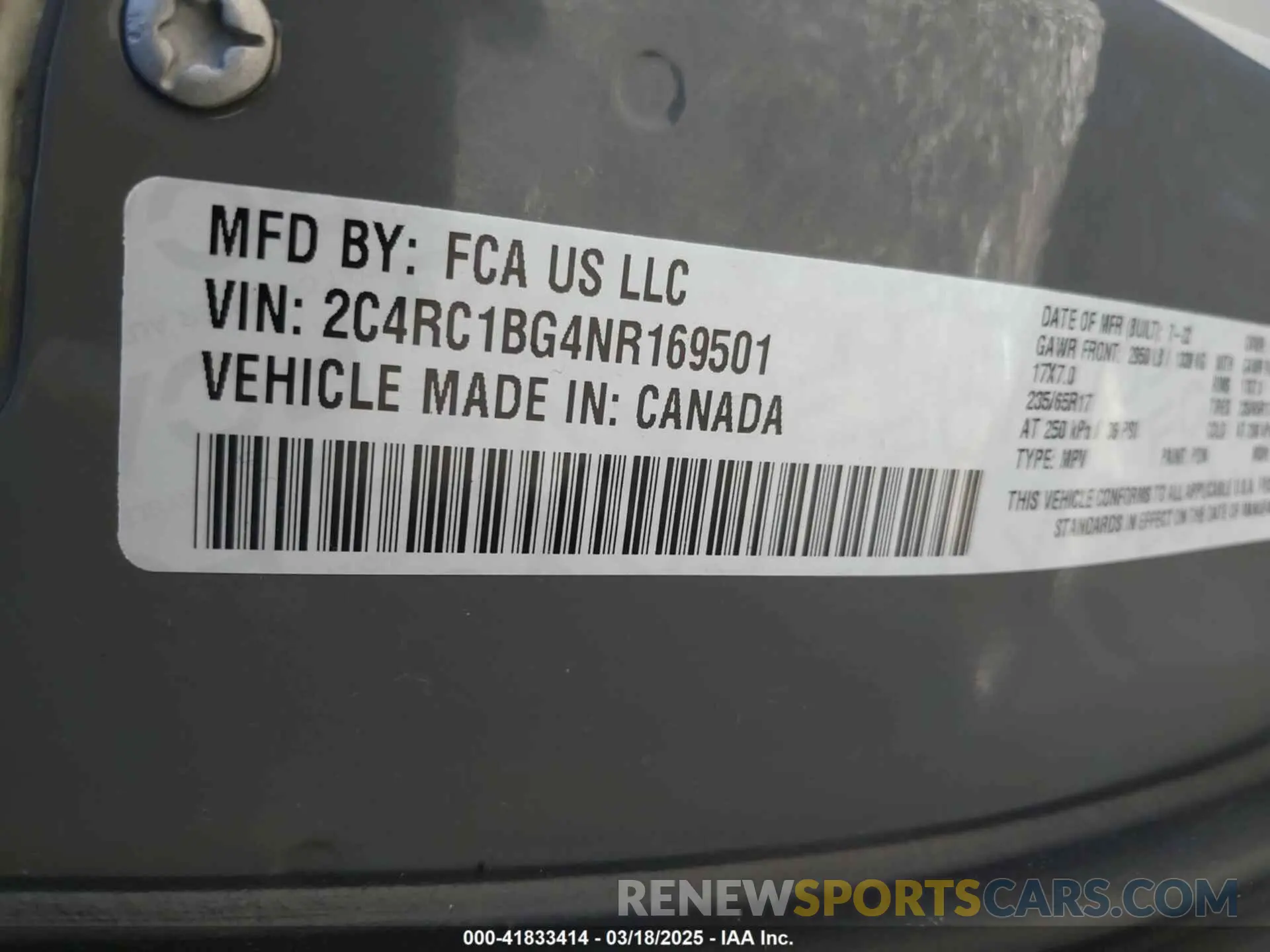 9 Photograph of a damaged car 2C4RC1BG4NR169501 CHRYSLER PACIFICA 2022