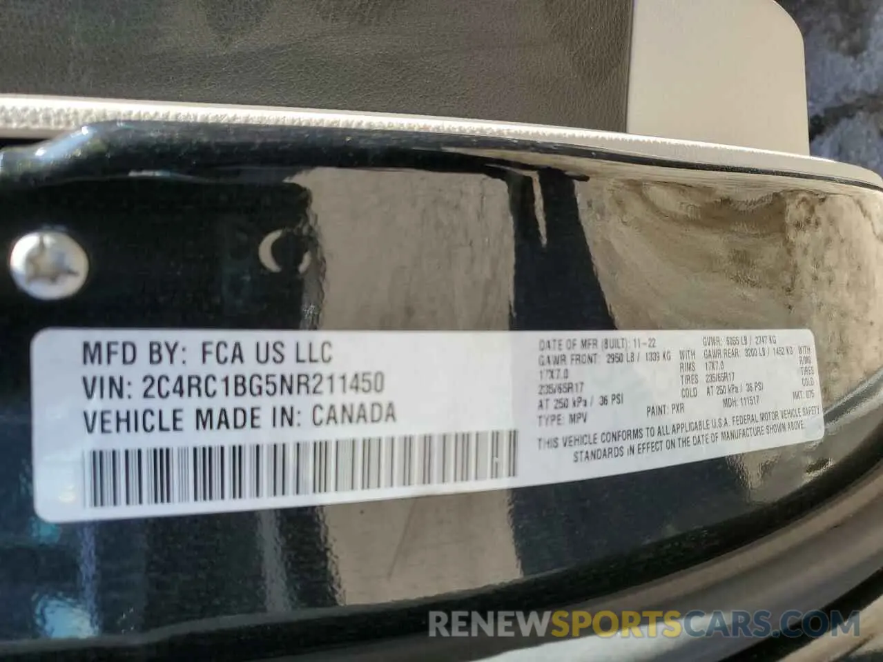 13 Photograph of a damaged car 2C4RC1BG5NR211450 CHRYSLER PACIFICA 2022