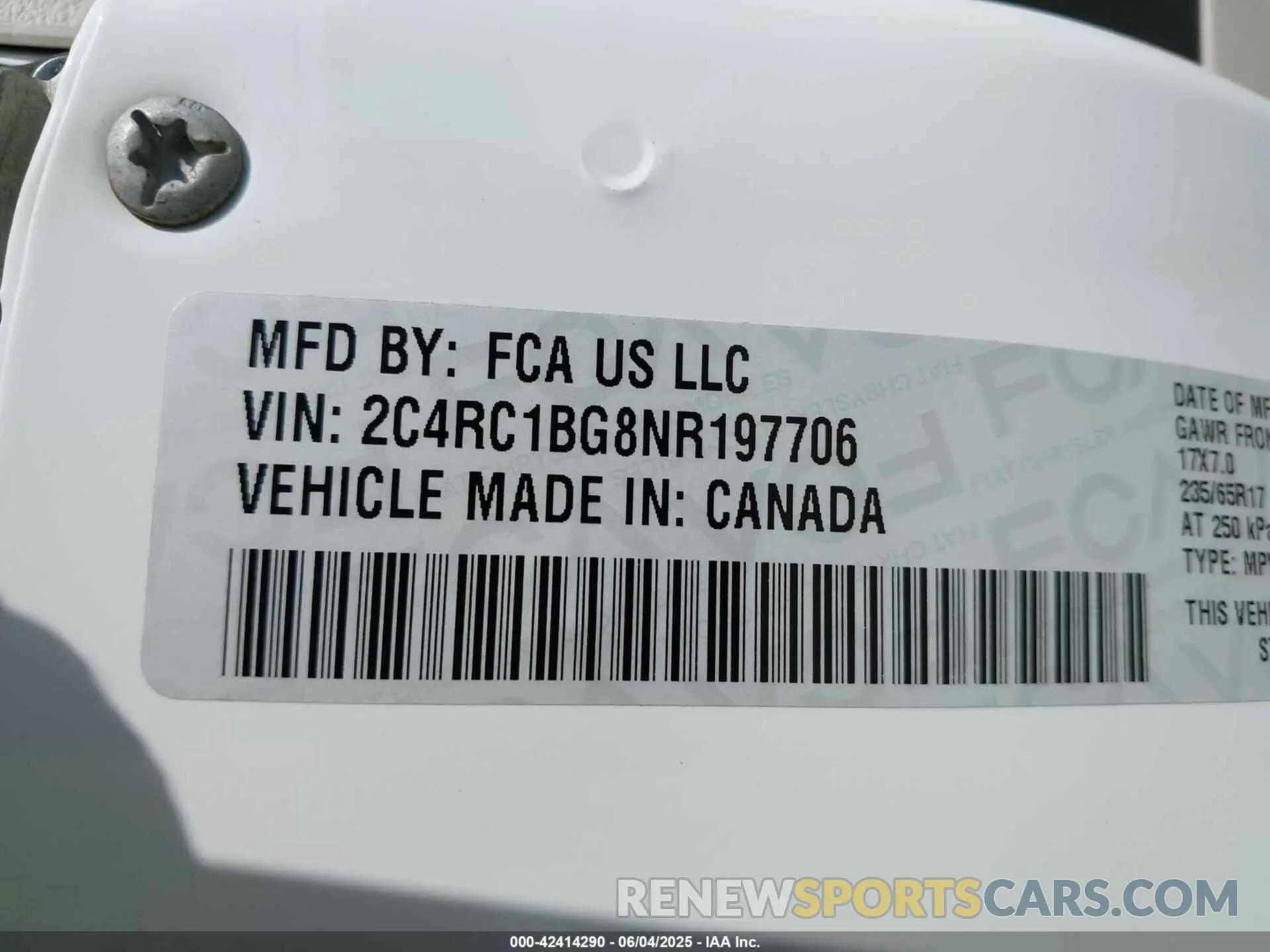 9 Photograph of a damaged car 2C4RC1BG8NR197706 CHRYSLER PACIFICA 2022