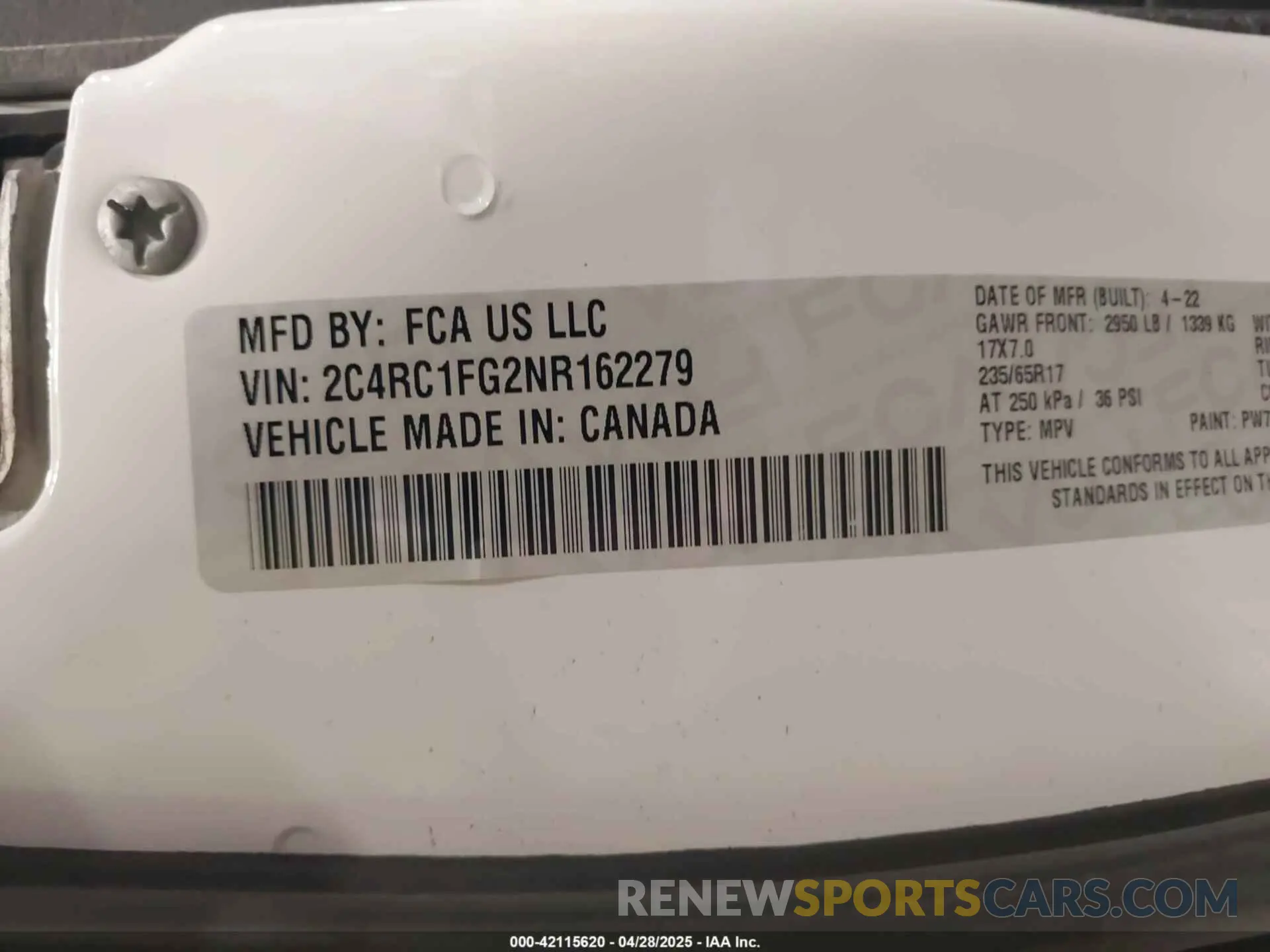 9 Photograph of a damaged car 2C4RC1FG2NR162279 CHRYSLER PACIFICA 2022