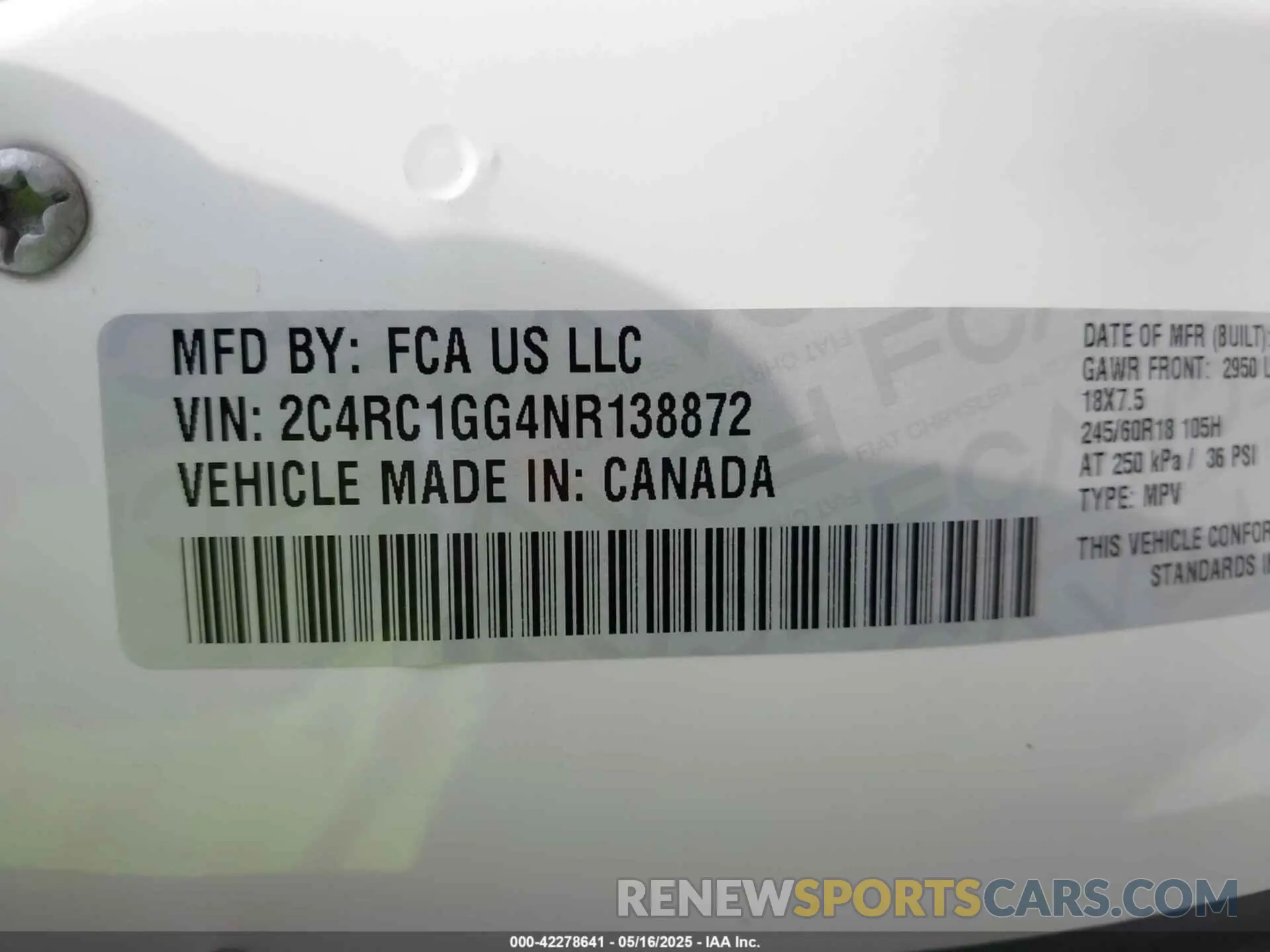 9 Photograph of a damaged car 2C4RC1GG4NR138872 CHRYSLER PACIFICA 2022
