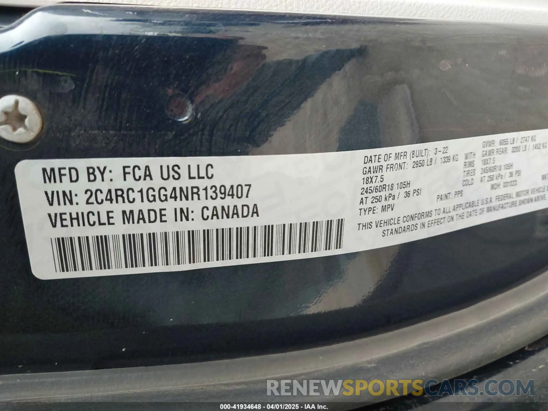 9 Photograph of a damaged car 2C4RC1GG4NR139407 CHRYSLER PACIFICA 2022