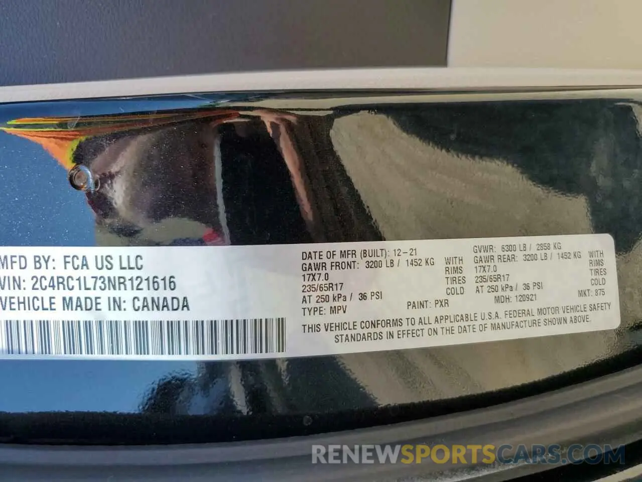 14 Photograph of a damaged car 2C4RC1L73NR121616 CHRYSLER PACIFICA 2022