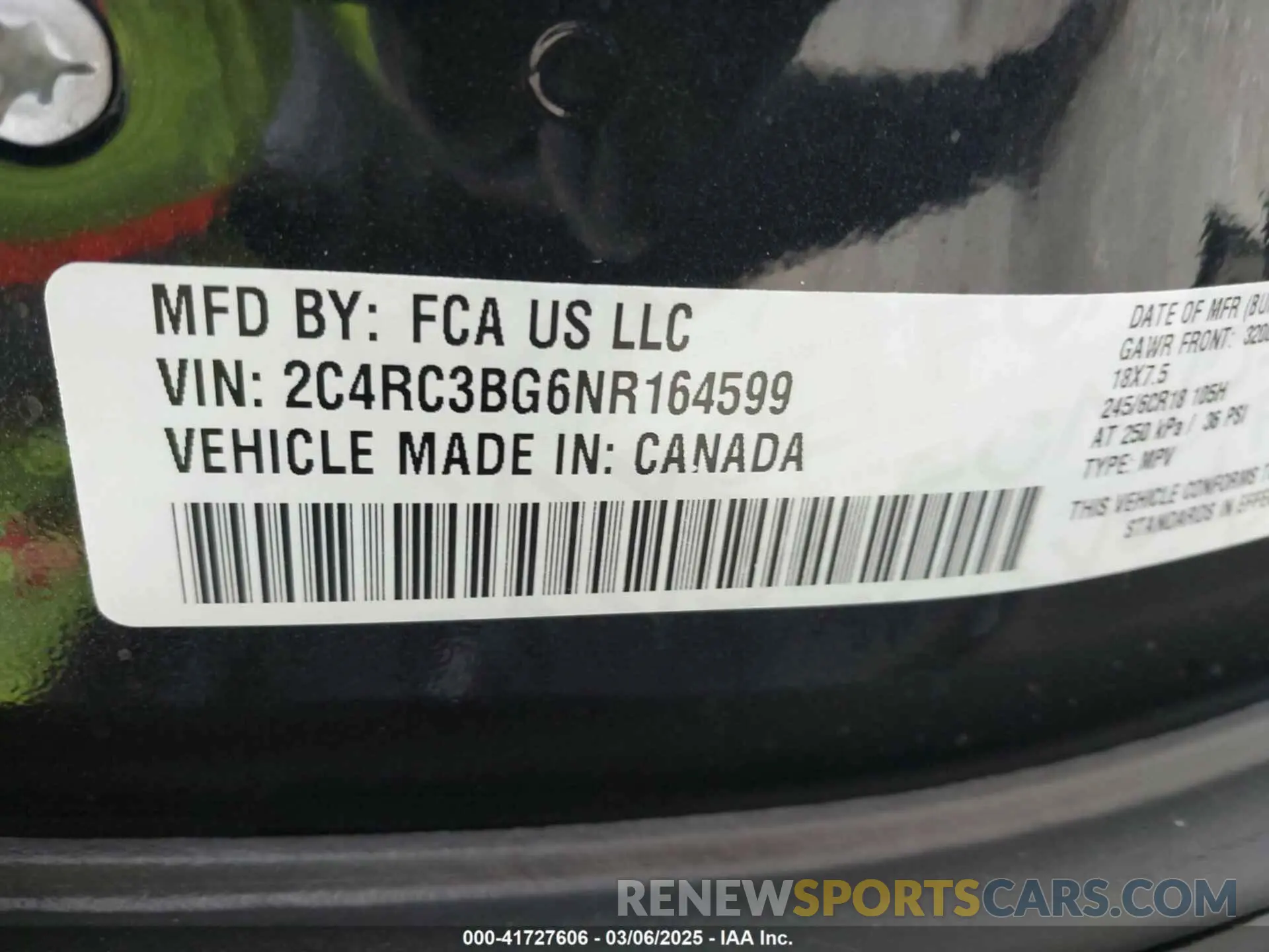 9 Photograph of a damaged car 2C4RC3BG6NR164599 CHRYSLER PACIFICA 2022